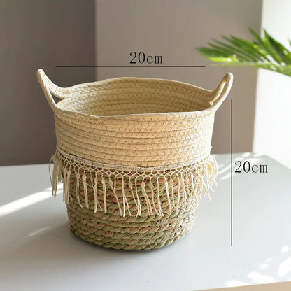 Large Woven Flower Pot Set for Nordic Home Decor