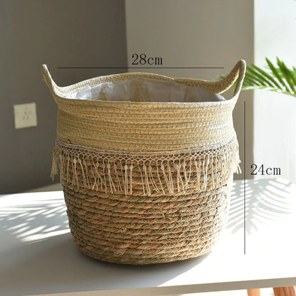 Large Woven Flower Pot Set for Nordic Home Decor