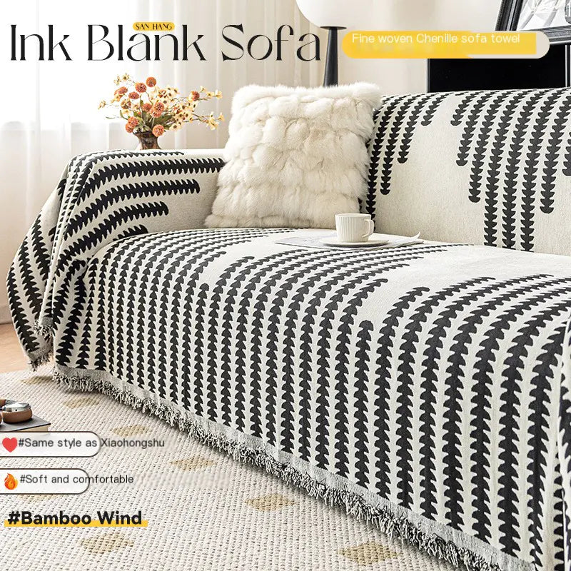 Luxury Chenille Sofa Cover, Reversible & Cat-Proof