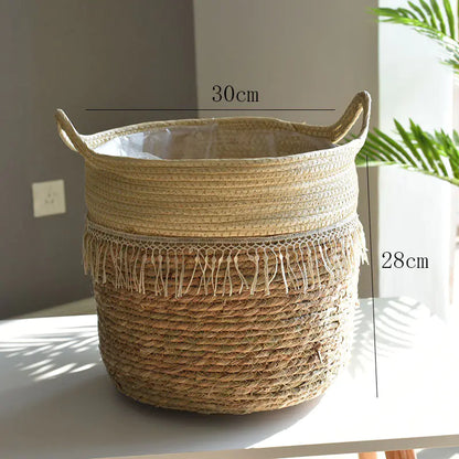 Large Woven Flower Pot Set for Nordic Home Decor