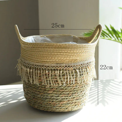 Large Woven Flower Pot Set for Nordic Home Decor
